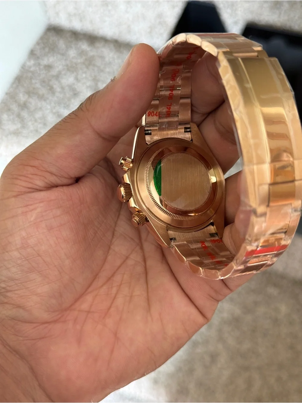 Seiko mod Rose Gold Chronograph with chocolate dial Men's Watch